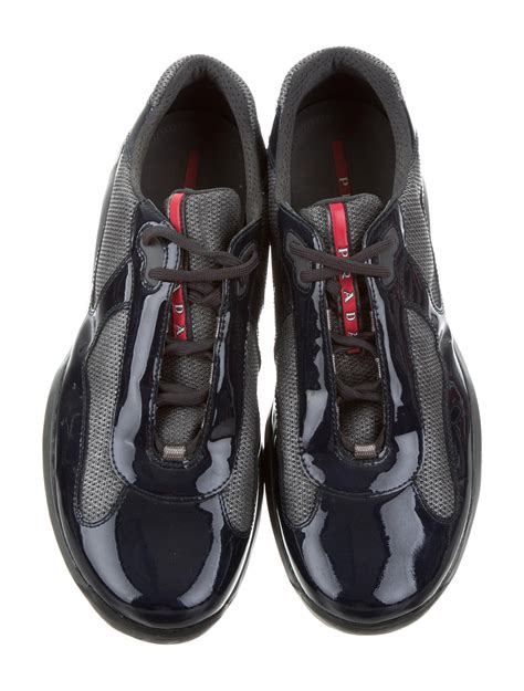 patent leather shoes prada|Prada patent leather sneakers.